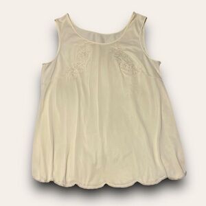 Vintage Pale Yellow Slip Tank Top Shadowline Size Small Coquette Angel Babydoll